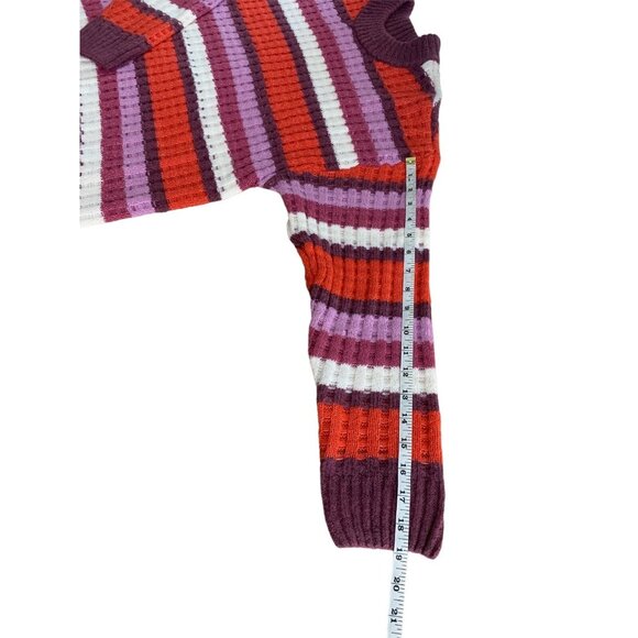 SO Womens Multicolored Striped Ribbed Knit Winter Sweater Medium - Picture 10 of 13